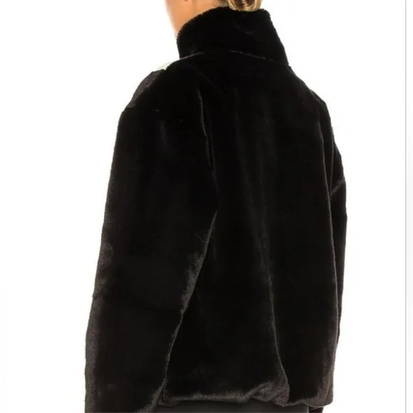 Nike Sportswear Faux Fur Jacket Black Full Zip Women’s Medium - Picture 6 of 16